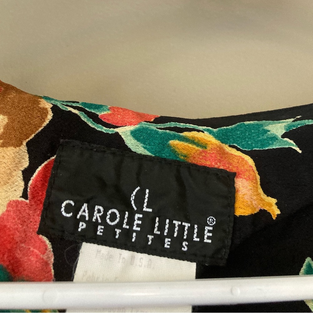 FINAL PRICE Vintage Carole Little Petites Black Floral Matching Set S - Picture 7 of 7